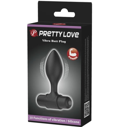 PRETTY LOVE - VIBRA BUTT 10 VIBRATIONEN ANALPLUG SCHWARZ