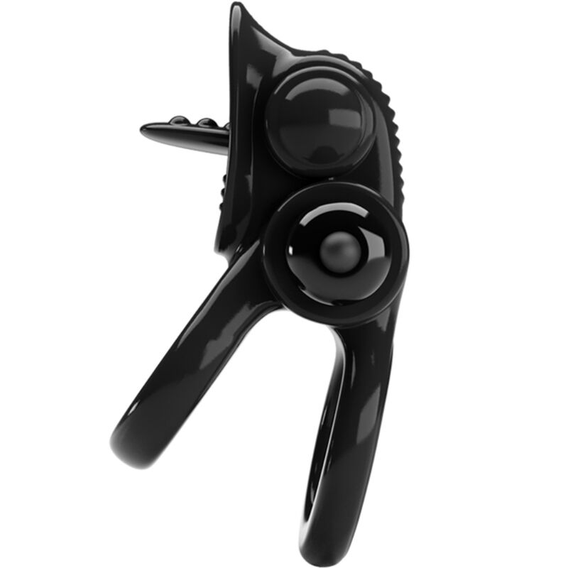 PRETTY LOVE - PASSIONATE RING DOPPEL-VIBRATIONSRING + KLITORISSTIMULATOR SCHWARZ