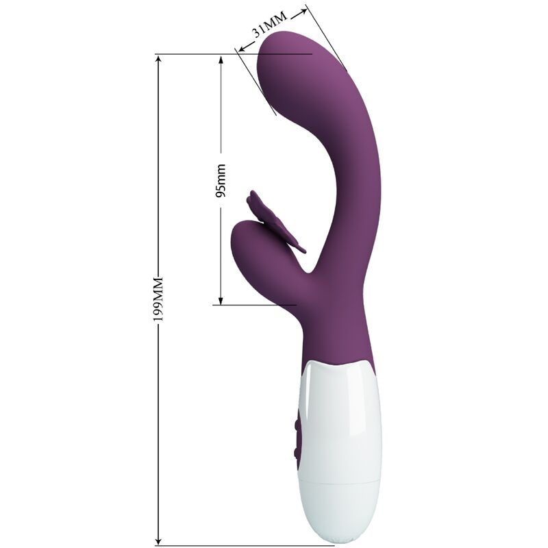 PRETTY LOVE - BUTTERFLY KISS RABBIT VIBRATOR &amp; G-SPOT STIMULATOR LILA