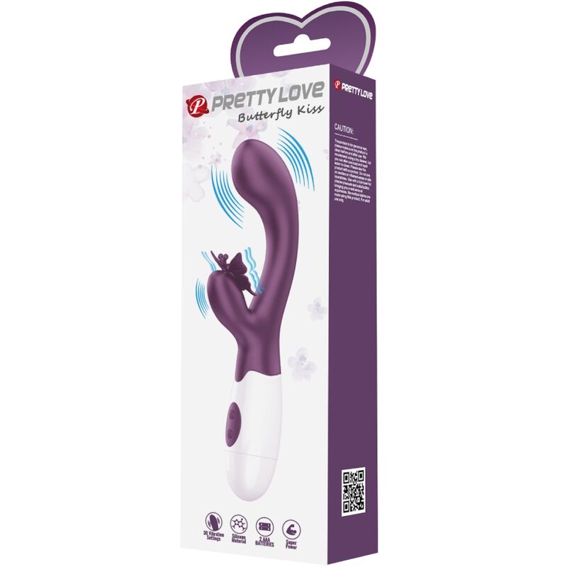 PRETTY LOVE - BUTTERFLY KISS RABBIT VIBRATOR &amp; G-SPOT STIMULATOR LILA