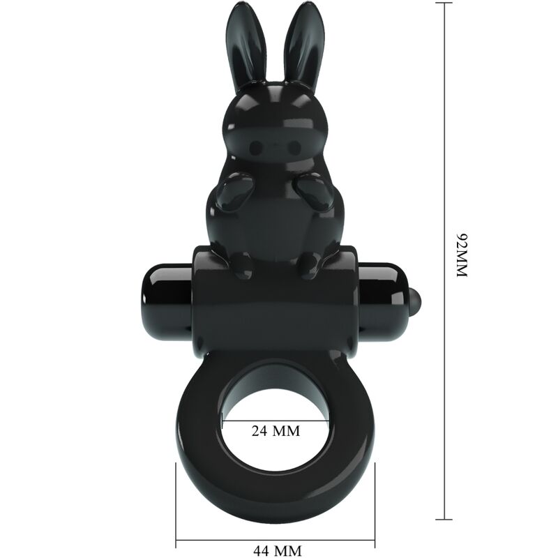 PRETTY LOVE - AUFREGENDER RING RABBIT VIBRATOR RING 10 VIBRATIONEN SCHWARZ