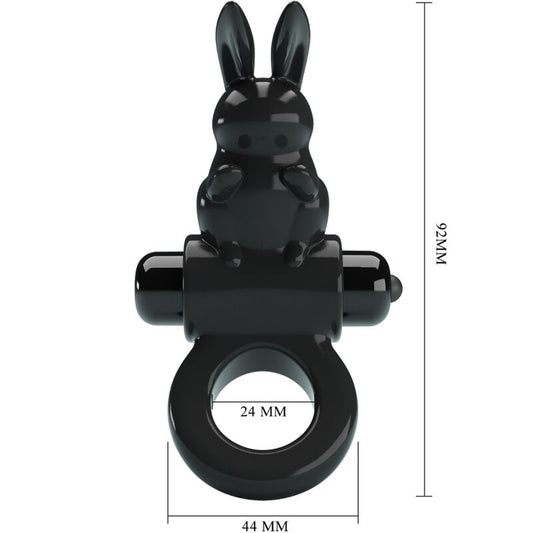 PRETTY LOVE - AUFREGENDER RING RABBIT VIBRATOR RING 10 VIBRATIONEN SCHWARZ