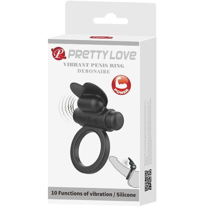 PRETTY LOVE - DEBONAIRE VIBRATIONSRING RABBIT 10 VIBRATIONEN SCHWARZ