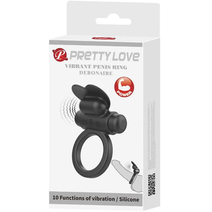 PRETTY LOVE - DEBONAIRE VIBRATIONSRING RABBIT 10 VIBRATIONEN SCHWARZ