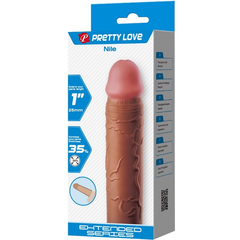 PRETTY LOVE - NILE PENIS SLEEVE MIT 2,5 CM VERLÄNGERUNG MULATTE