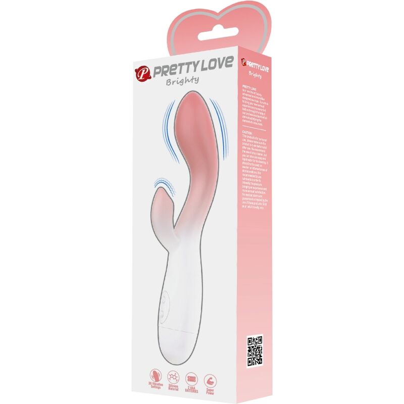 PRETTY LOVE - BRIGHTY G-SPOT VIBRATOR + KLITORIS STIMULATOR 30 VIBRATIONEN ROSA