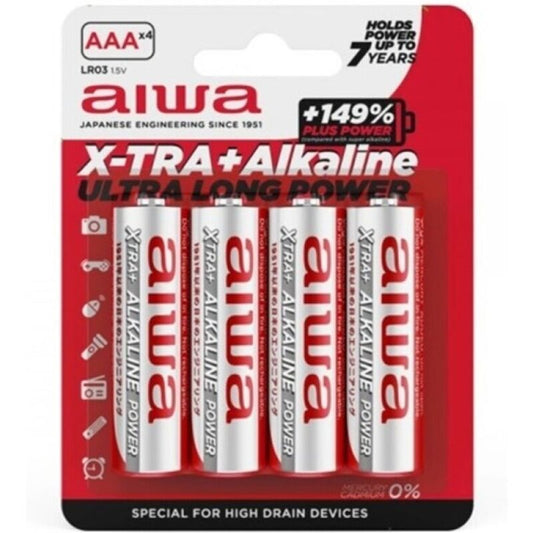 AIWA – X-TRA ALKALINE AAA ALKALINE BATTERIE LR03 BLISTER*4