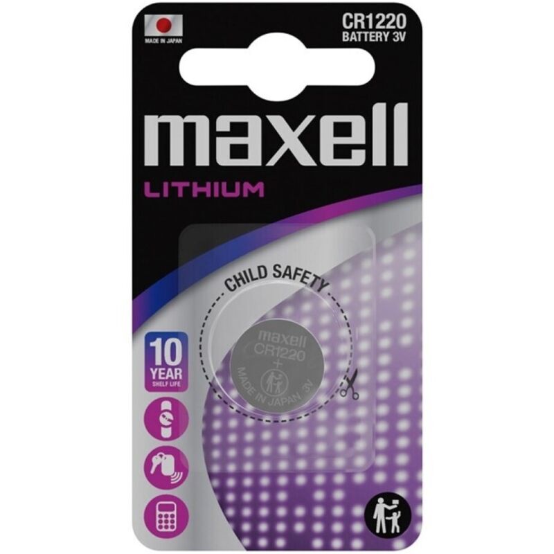MAXELL – Lithium-Knopfzellenbatterie CR1220 3 V, Blisterpackung*1
