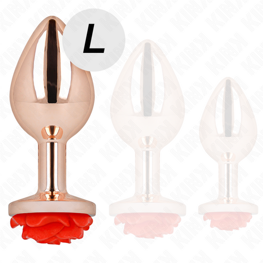 KINK - ROSA GOLD ANAL PLUG MIT ROTER ROSE L