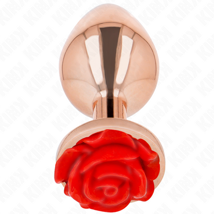KINK - ROSA GOLD ANAL PLUG MIT ROTER ROSE L