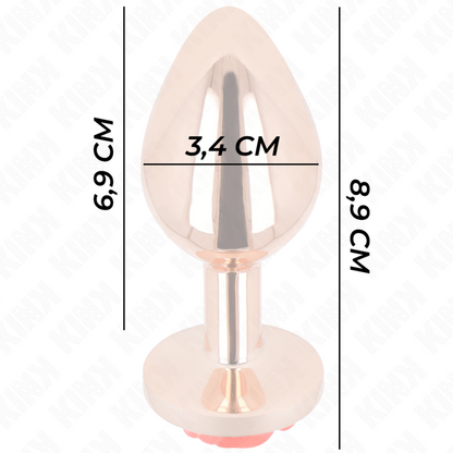 KINK - ROSA GOLD ANAL PLUG MIT ROTER ROSE M