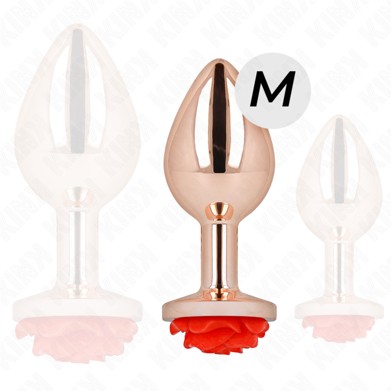 KINK - ROSA GOLD ANAL PLUG MIT ROTER ROSE M