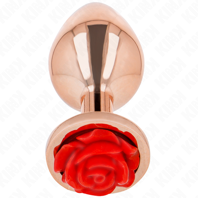KINK - ROSA GOLDENER ANALPLUG MIT ROTER ROSE S