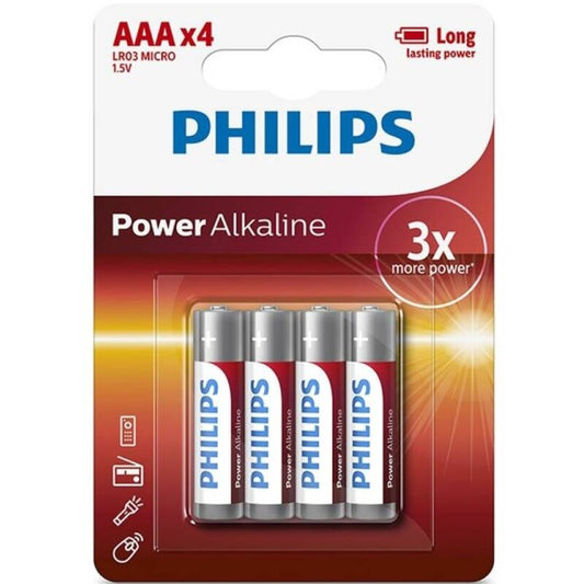 PHILIPS - POWER ALKALINE AAA BATTERIE LR03 BLISTER*4
