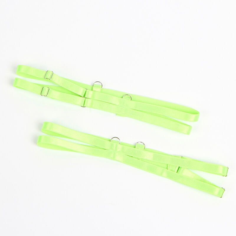 SUBBLIME - 955328 BH-SET MIT SPITZE UND STRUMPFBÄNDERN GRÜN UND BLAU L/XL