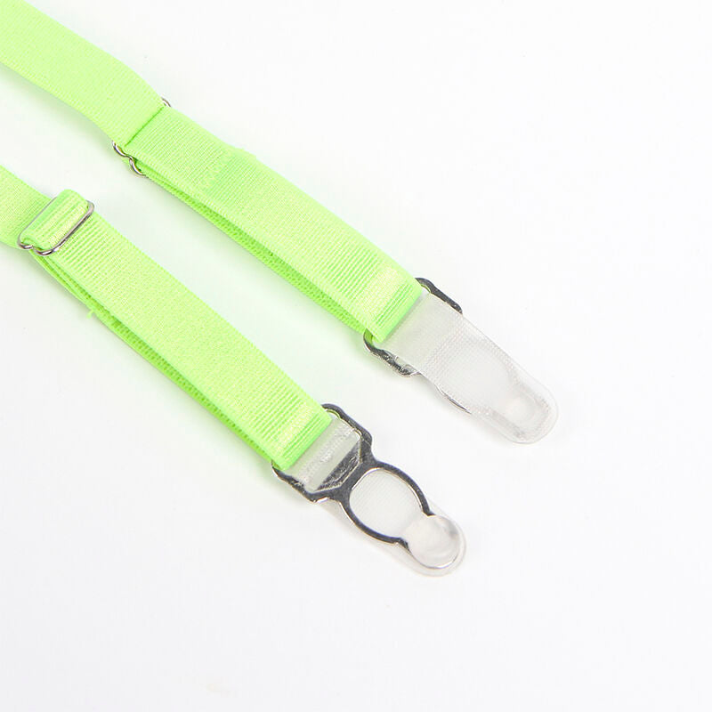 SUBBLIME - 955328 BH-SET MIT SPITZE UND STRUMPFBÄNDERN GRÜN UND BLAU L/XL