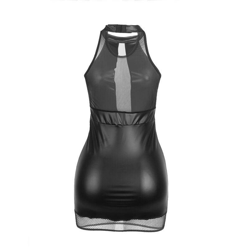 SUBBLIME - 955472 Neckholder-Kleid mit Transparenzen Schwarz S/M