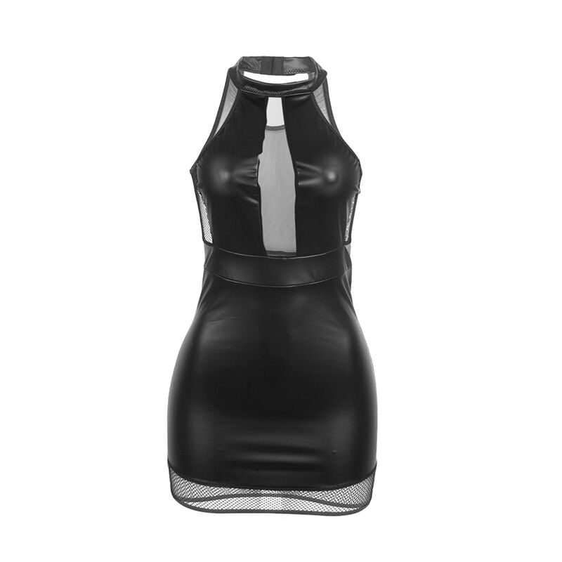 SUBBLIME - 955489 Neckholder-Kleid mit Transparenzen Schwarz L/XL