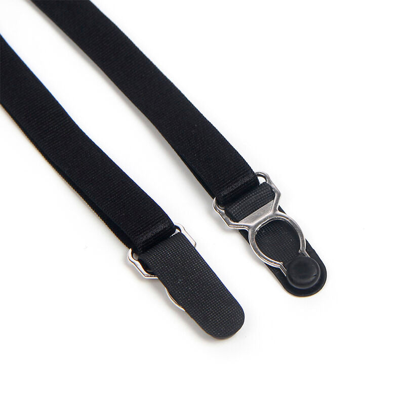 SUBBLIME - 955502 Spitzenbody mit Schleifen und Strapsen Schwarz L/XL