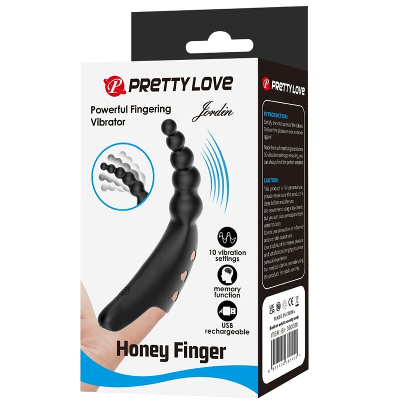 PRETTY LOVE - JORDIN FINGERVIBRATOR 10 VIBRATIONEN SCHWARZ