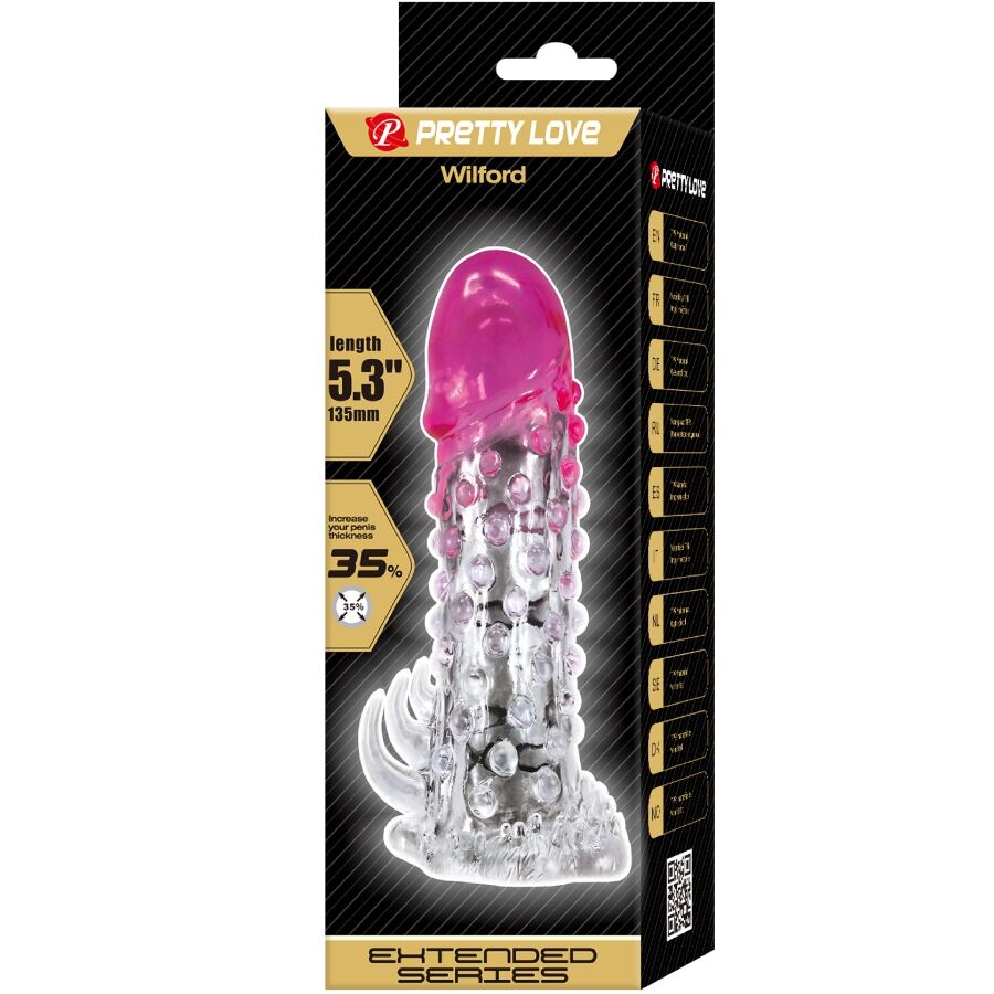 PRETTY LOVE - WILFORD REALISTISCHE VERGRÖSSERUNGSHÜLLE MIT GEPRÄGTEM PENIS PINK