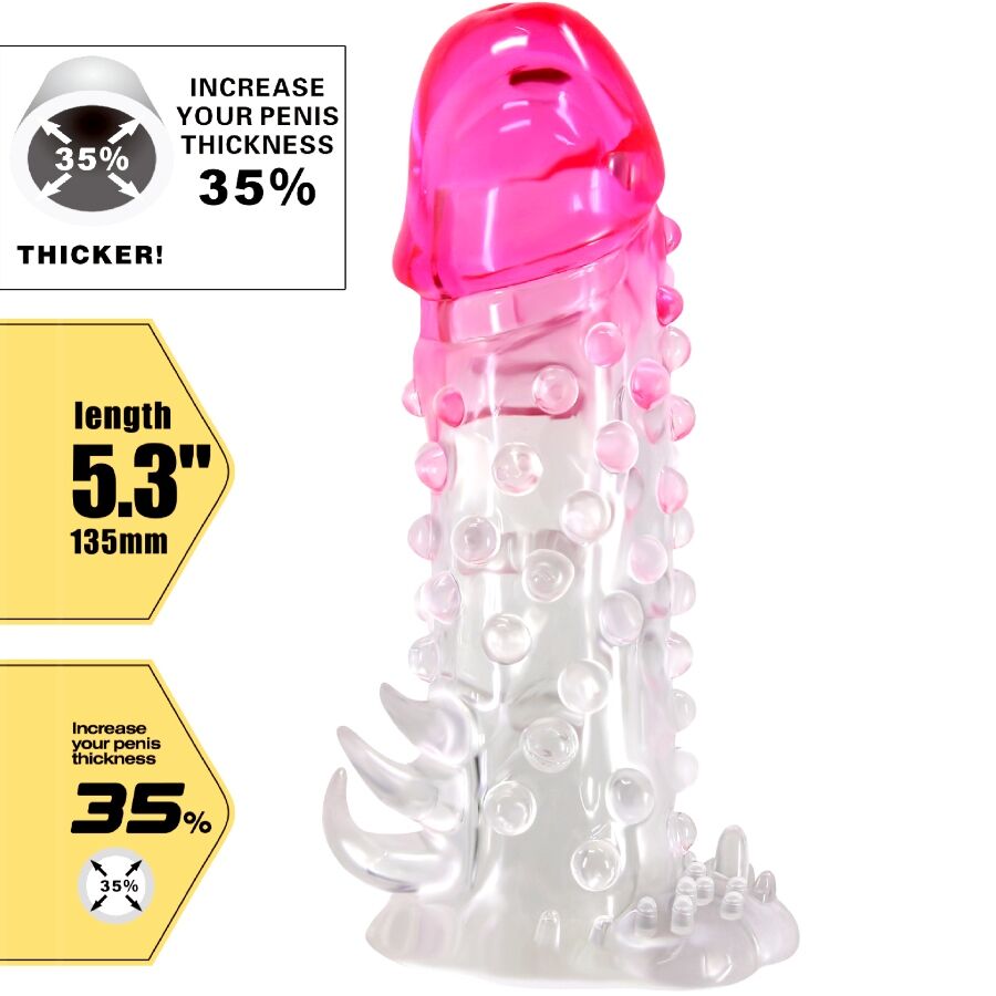 PRETTY LOVE - WILFORD REALISTISCHE VERGRÖSSERUNGSHÜLLE MIT GEPRÄGTEM PENIS PINK