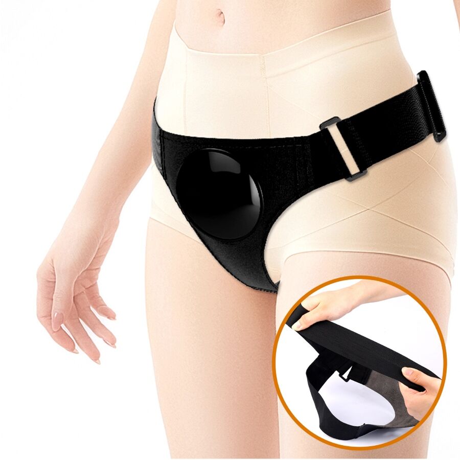 PRETTY LOVE - UNIVERSAL HARNESS SLIP MIT VIBRIERENDEM UND SQUIRTING DILDO 15,5 CM MULATO