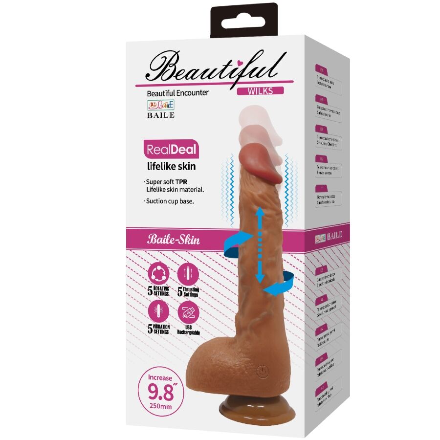 BAILE - SCHÖNER WILKS 5 EINSTELLUNGEN REALISTISCHER VIBRATOR 25 CM MULATO