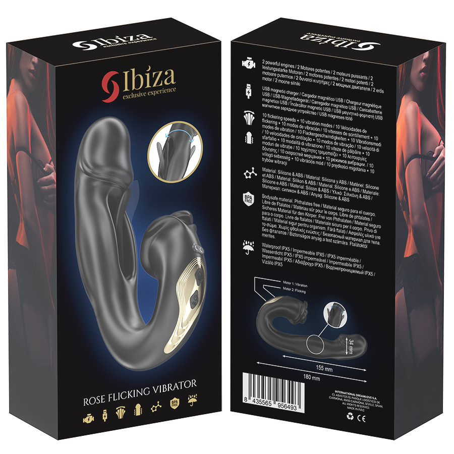 IBIZA - ROSE VIBRATOR MIT SCHNAPPEFFEKT UND KLITORISSTIMULATOR