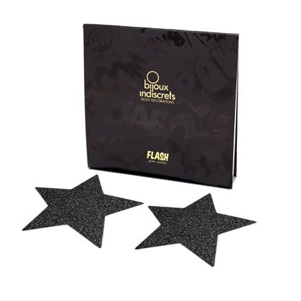 BIJOUX - INDISCRETS FLASH BLACK STAR NIPPELKAPPEN