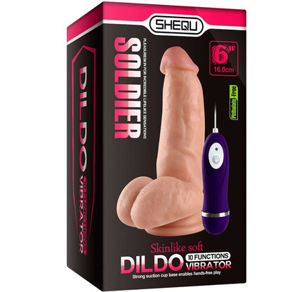 SHEQU - SOLDAT VIBRATOR DILDO MIT FERNBEDIENUNG 16 CM