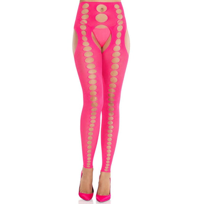 LEG AVENUE – TRÄGERLOSE UND NAHTLOSE BLICKDICHTE STRÜMPFE NEON PINK