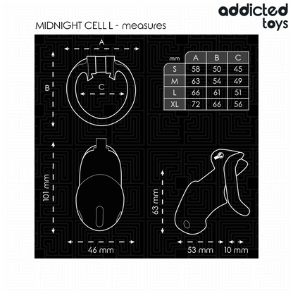 ADDICTED TOYS LOCKED - MINDNIGHT CELL PENISKÄFIG GRÖSSE L