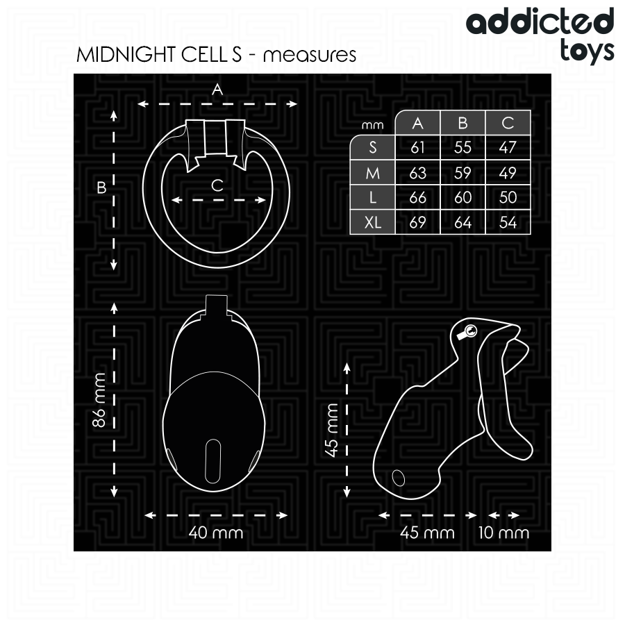 ADDICTED TOYS LOCKED - MINDNIGHT CELL PENISKÄFIG GRÖSSE S 4,8 CM