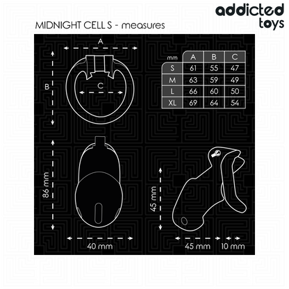ADDICTED TOYS LOCKED - MINDNIGHT CELL PENISKÄFIG GRÖSSE S 4,8 CM