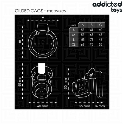 ADDICTED TOYS LOCKED - GILDEN CAGE SILIKON-PENISKÄFIG 8,5 CM