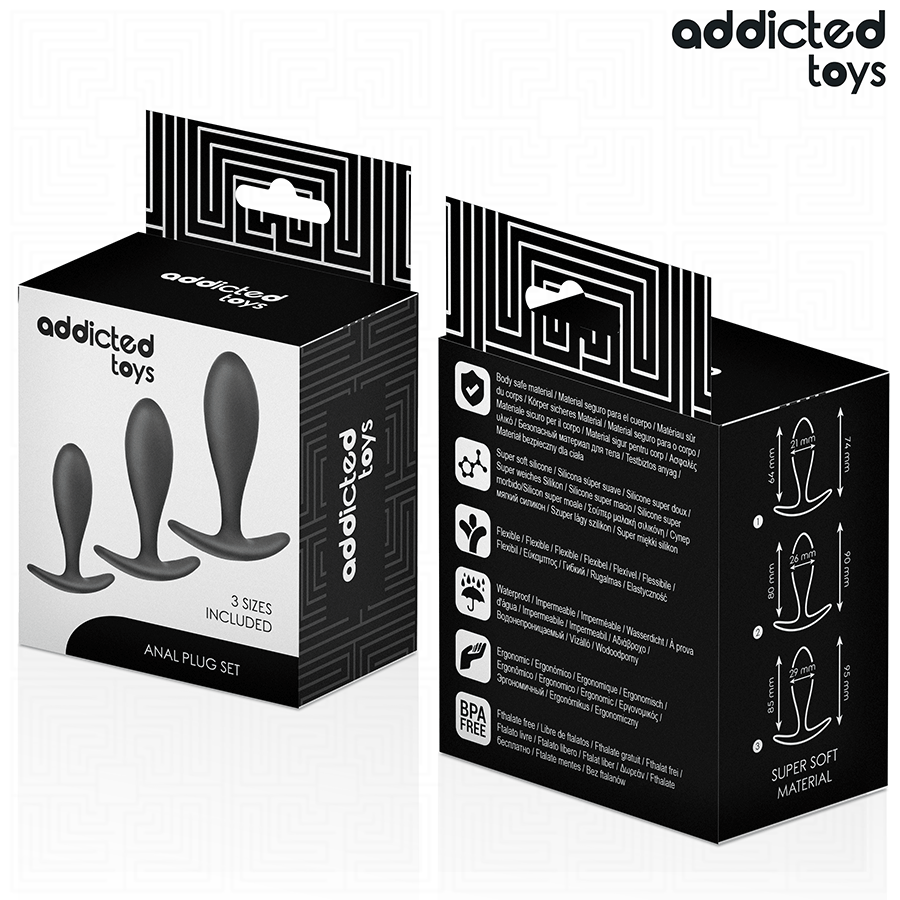 ADDICTED TOYS - 3ER-SET ANALPLUG SILIKON MODELL 2