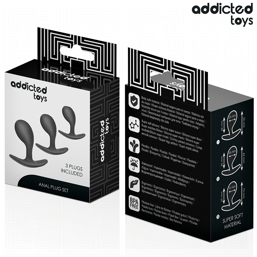 ADDICTED TOYS - 3ER-SET ANALPLUG SILIKON MODELL 3