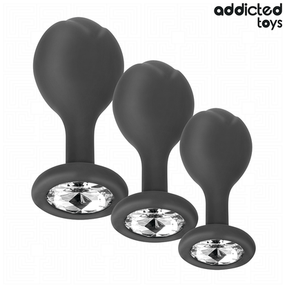 ADDICTED TOYS - 3ER-SET ANALPLUG SILIKON MIT JUWEL