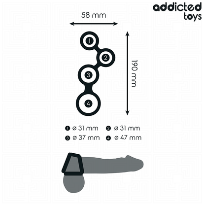 ADDICTED TOYS - PENISRING MIT TRENNWÄNDEN FÜR HODEN