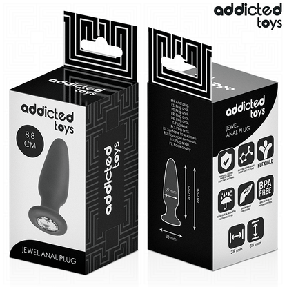 ADDICTED TOYS - ANALPLUG MIT JUWEL SILIKON GRÖSSE S 8,8 CM