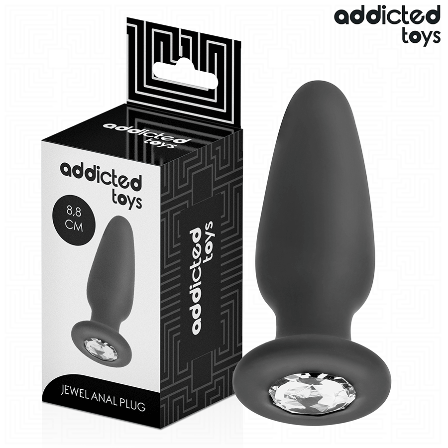 ADDICTED TOYS - ANALPLUG MIT JUWEL SILIKON GRÖSSE S 8,8 CM