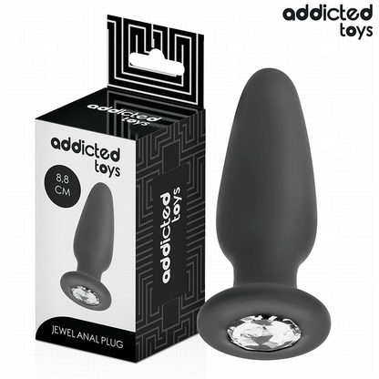 ADDICTED TOYS - ANALPLUG MIT JUWEL SILIKON GRÖSSE S 8,8 CM