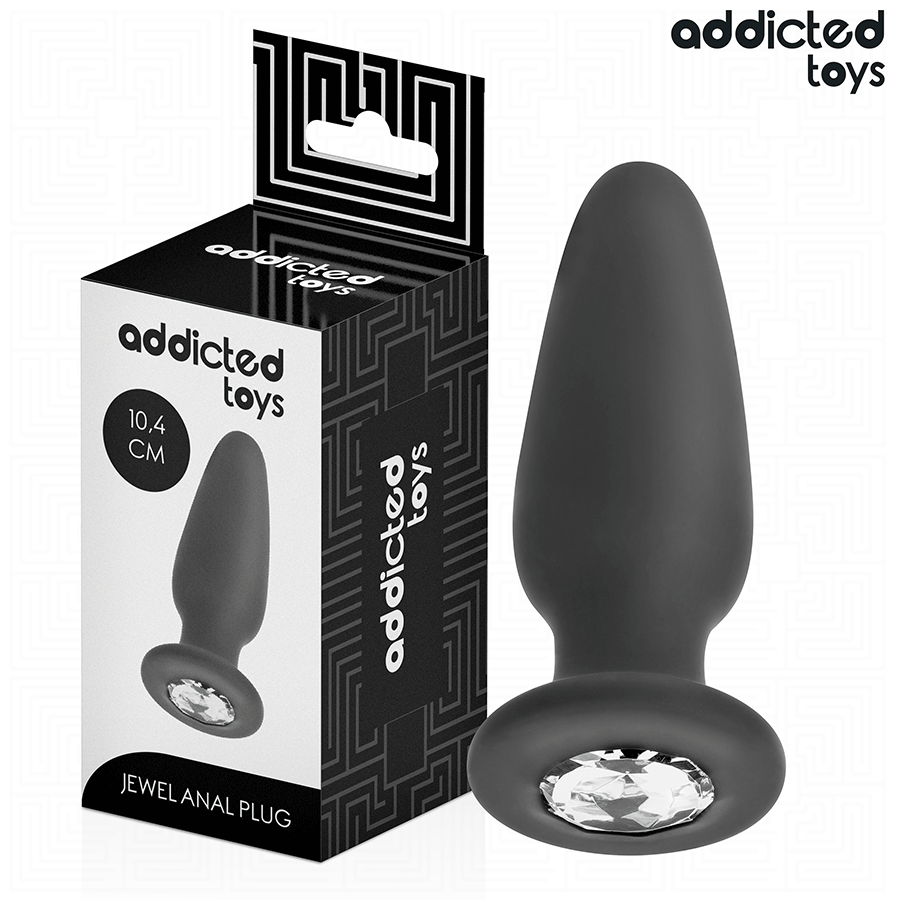 ADDICTED TOYS - ANALPLUG MIT JUWEL SILIKON GRÖSSE M 10,4 CM