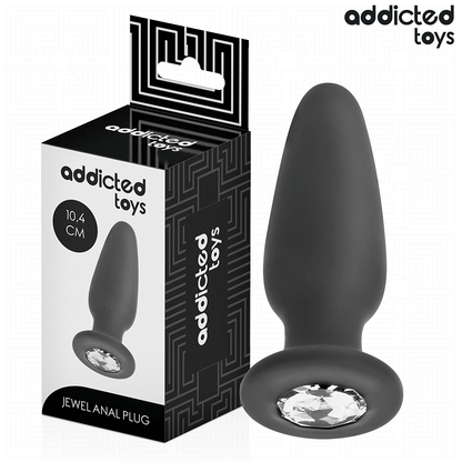 ADDICTED TOYS - ANALPLUG MIT JUWEL SILIKON GRÖSSE M 10,4 CM