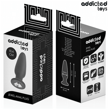 ADDICTED TOYS - ANALPLUG MIT JUWEL SILIKON GRÖSSE M 10,4 CM