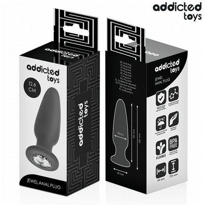 ADDICTED TOYS - ANALPLUG MIT JUWEL SILIKON GRÖSSE L 12,6 CM