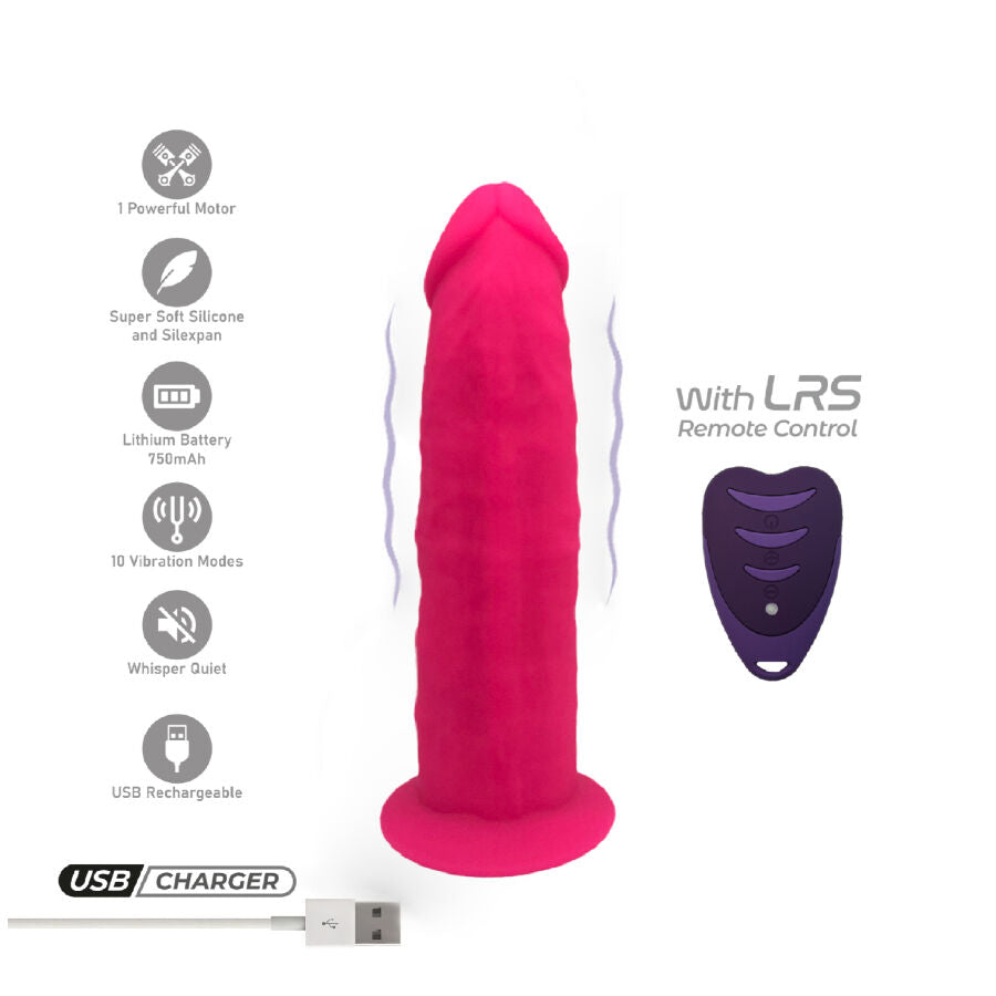 SILEXD - REALISTISCHER PENIS MODELL 2 ROSA + FERNBEDIENUNG LRS 17 CM