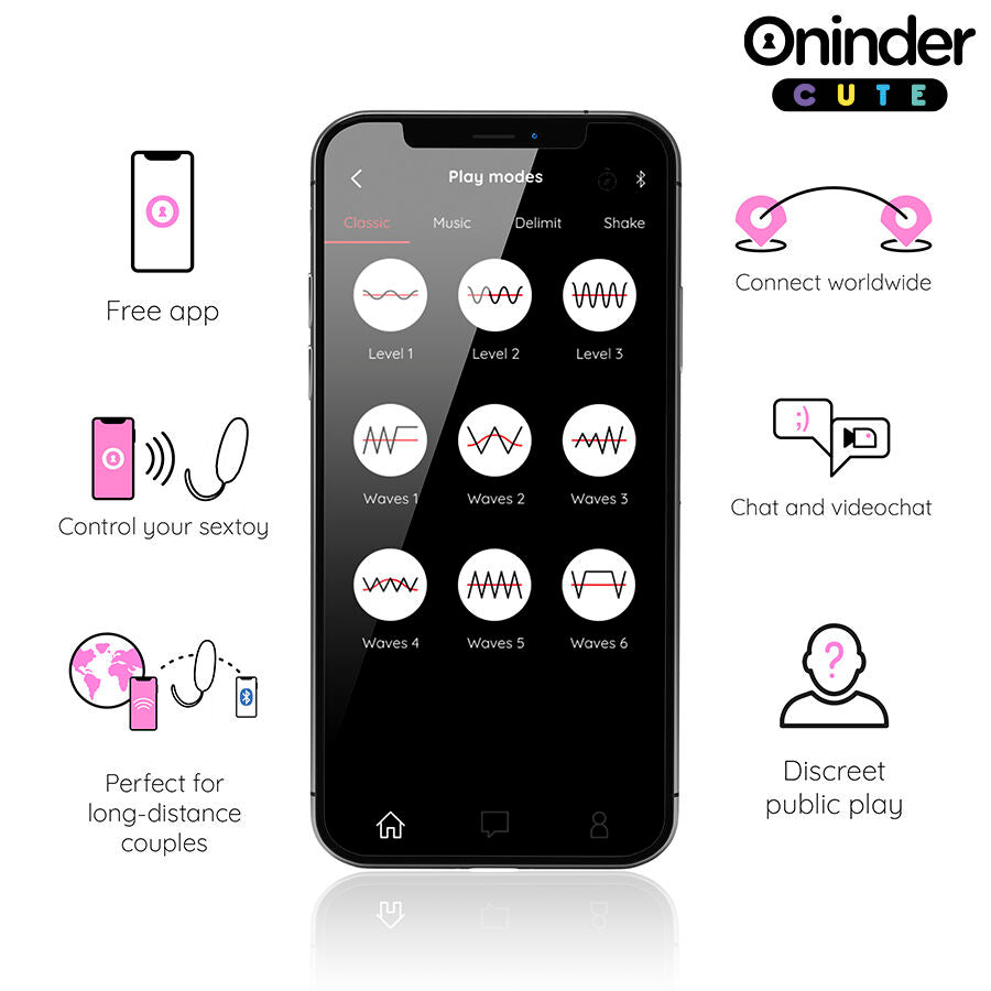 ONINDER CUTE - LOVE PLEASURE VIBRO-ROTIERENDES EI 360° SILIKON - KOSTENLOSE WELTWEITE APP