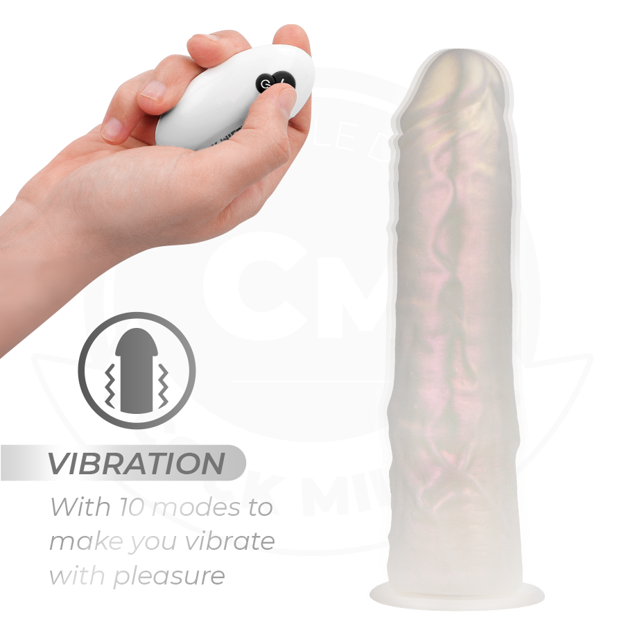 COCK MILLER - DILDO MIT SAUGNÄPFEN, LICHTERN UND VIBRATION MIT FERNBEDIENUNG WEISS 20,5 CM